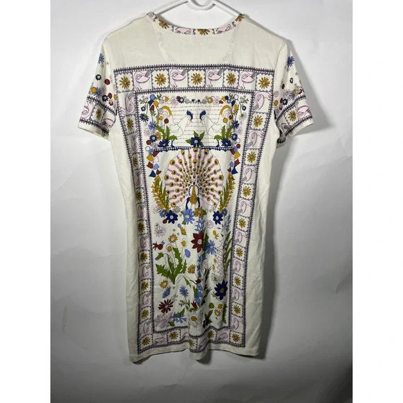 Tory Burch Tee Shirt Dress Womens Short Sleeve Floral Print Casual Designer Boho - Picture 4 of 9